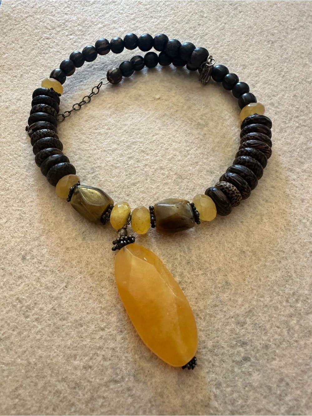 Silpada Yellow Agate Pendant Beaded Necklace - Women's Jewelry